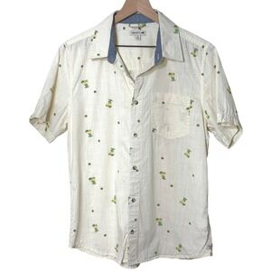 Toad&Co Margarita‎ Cactus Print Short Sleeve Button Up Shirt Party Casual Cotton